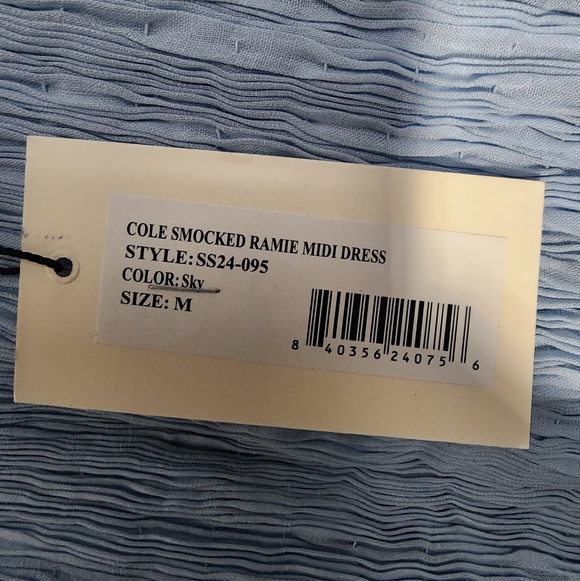 Sea New York Smocked Cole Maxi Dress RAMIE Coastal Quiet Luxury M - Picture 7 of 9